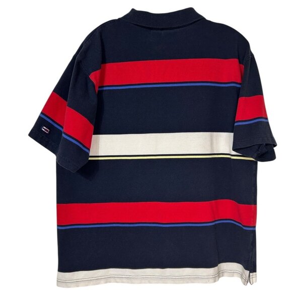 Vintage Bugle Boy Short Sleeve Striped Polo Shirt - Men's Size XL - Picture 2 of 8